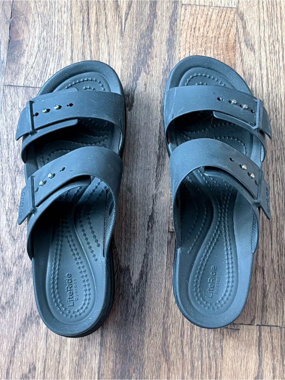 CROCS Women's Double Strap Slide Sandals - Black